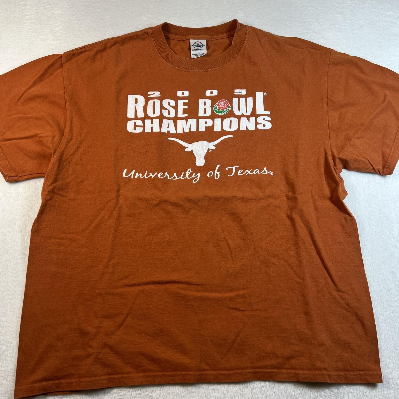 Vintage Texas Longhorns Shirt Mens Xl Orange Ncaa Football Delta 2005 Rose Bowl